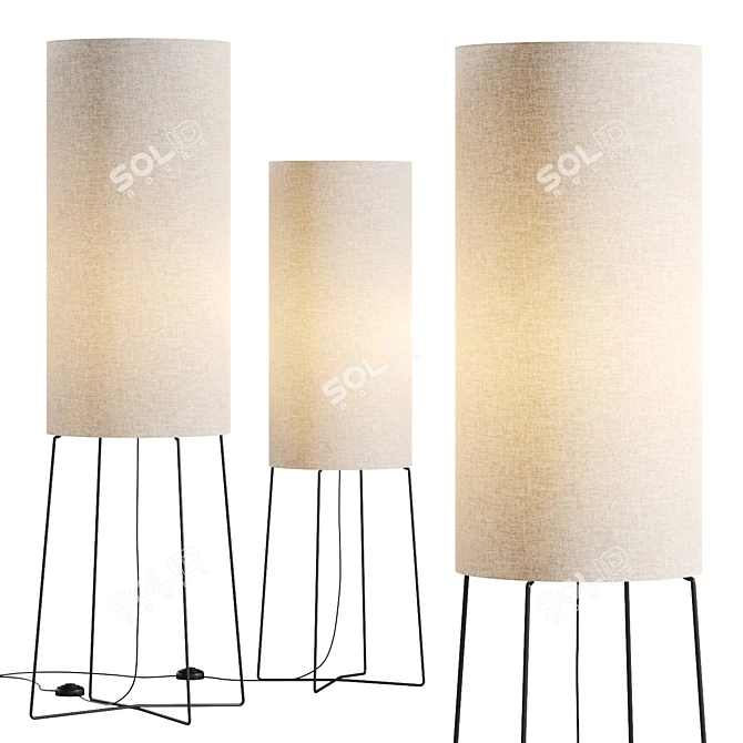 Filumen Column Fl Pendant Light 3D model image 1