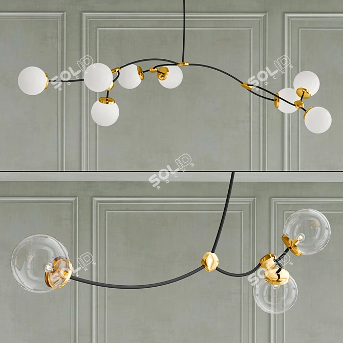 Elegant Ivy Pendant Light 3D model image 2