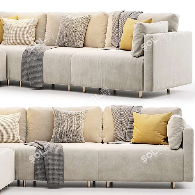 Everly Quinn Upholstered Sectional Set 3D model image 2