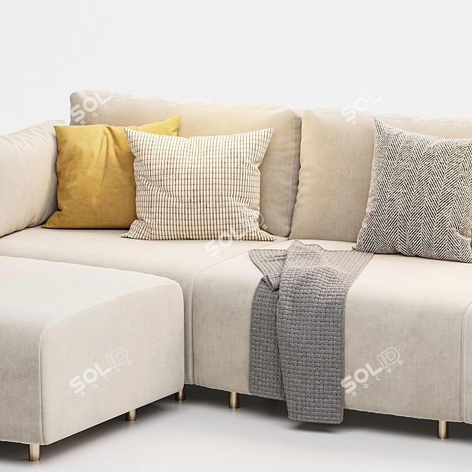 Everly Quinn Upholstered Sectional Set 3D model image 3