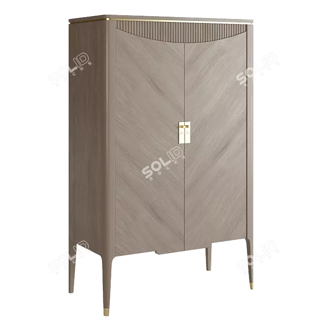 Italian Highboard Hinged Doors Bar 3D model image 1