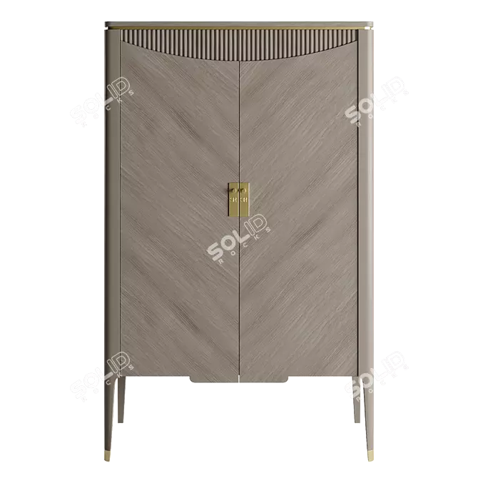 Italian Highboard Hinged Doors Bar 3D model image 2
