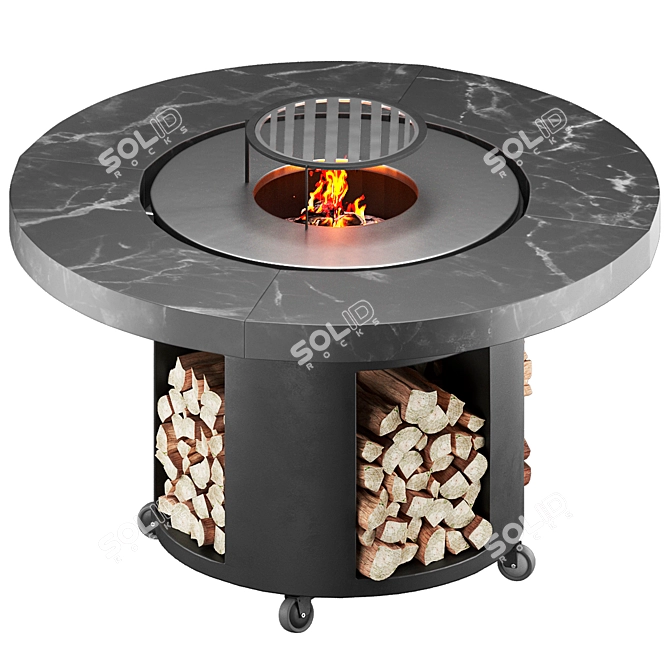 Mountain Grill Station - Outdoor Cooking Solution 3D model image 1