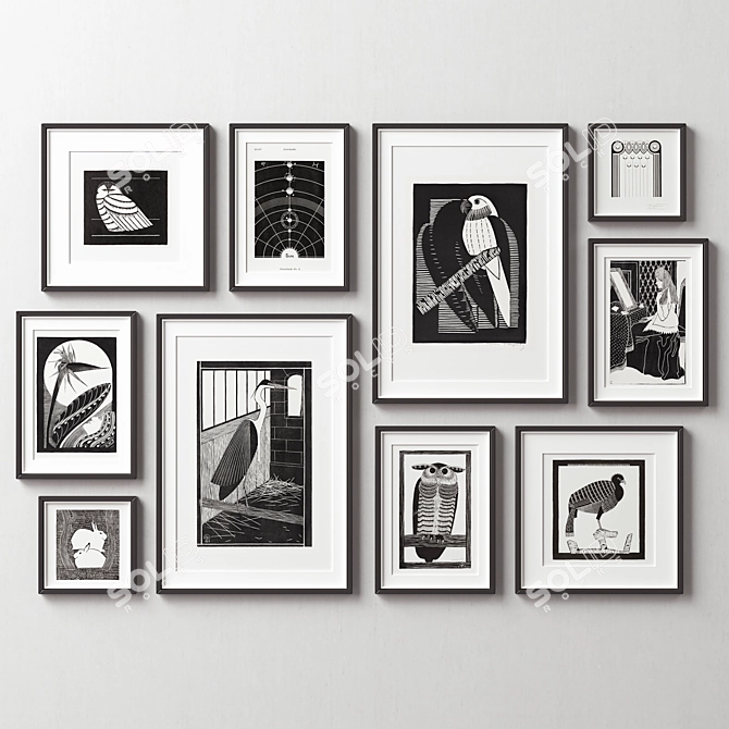 Versatile Picture Frames Set Kit 3D model image 2