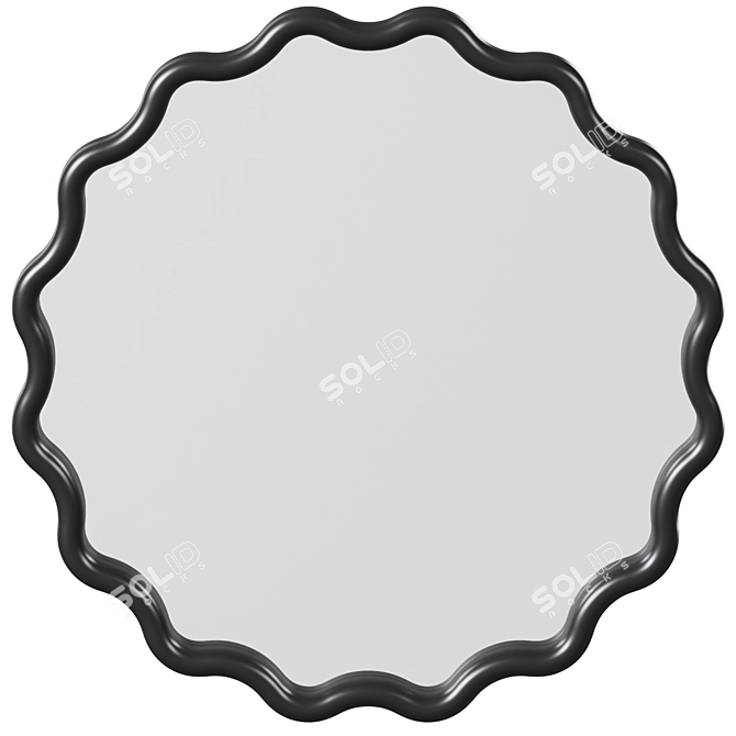 Modern Wavy & Oval Mirrors 3D model image 2