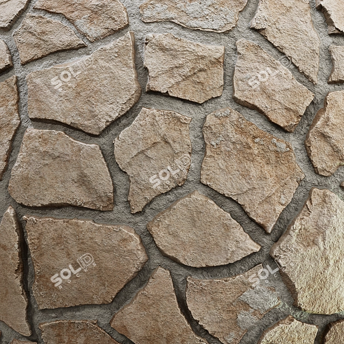 Designer Stone Wall Textures Pack 3D model image 5