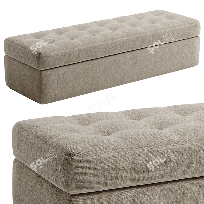 Iko Modern Upholstered Bench 3D model image 1