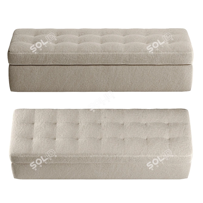 Iko Modern Upholstered Bench 3D model image 2