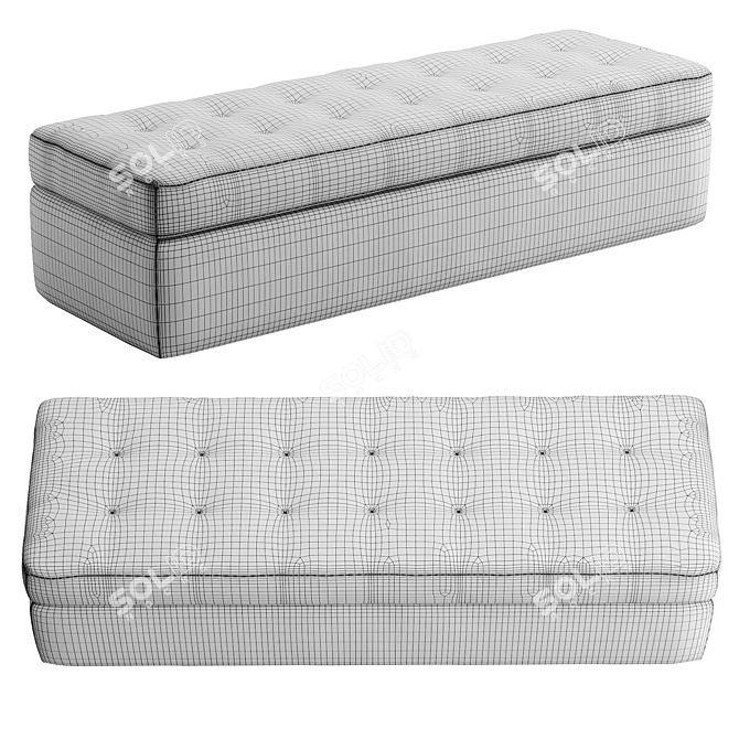 Iko Modern Upholstered Bench 3D model image 3