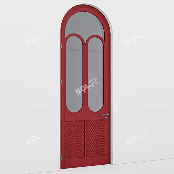 Corona-Rendered Aluminium Door Model 3D model image 2