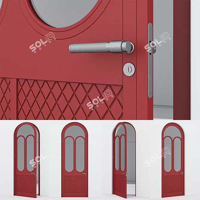 Corona-Rendered Aluminium Door Model 3D model image 3