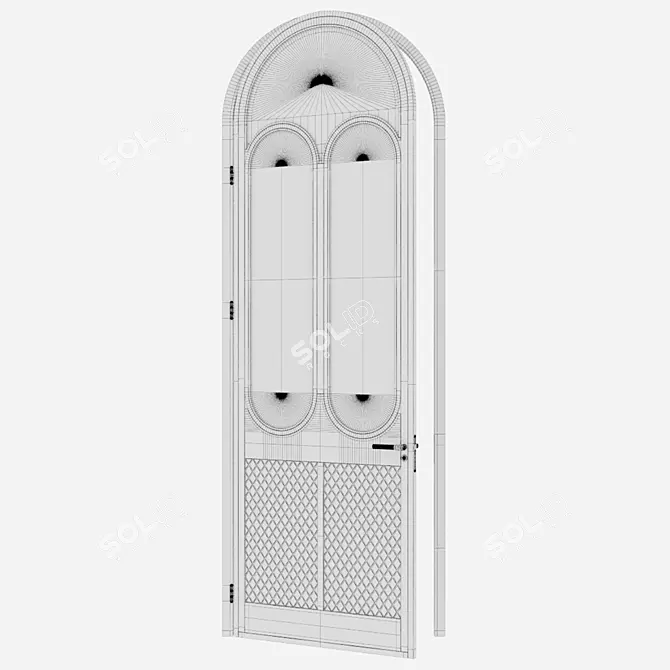 Corona-Rendered Aluminium Door Model 3D model image 4