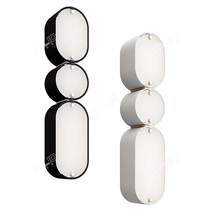 Elegant Opal Wall Sconce 3D model image 1