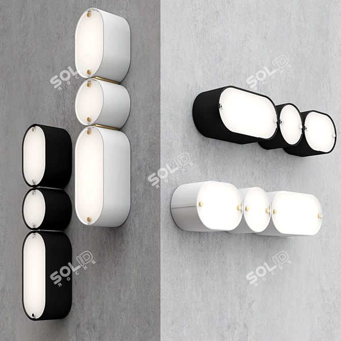 Elegant Opal Wall Sconce 3D model image 2