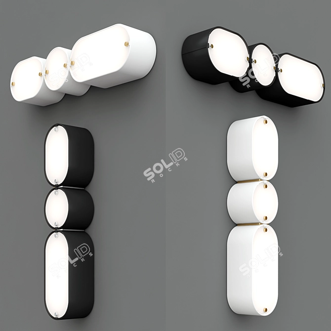 Elegant Opal Wall Sconce 3D model image 4