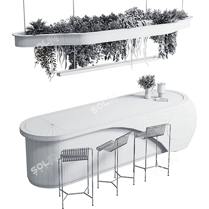 Elegant Reception Desk Set 06 3D model image 5