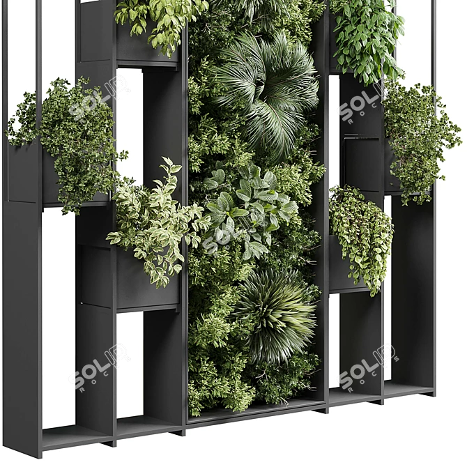 Metal Frame Vertical Garden Partition 3D model image 4