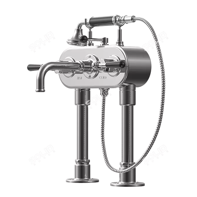 Title: Floor Mount Regulator Mixer 3D model image 1