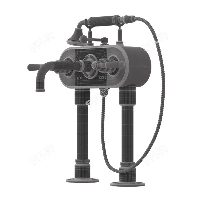 Title: Floor Mount Regulator Mixer 3D model image 2