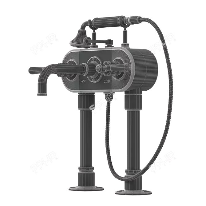 Title: Floor Mount Regulator Mixer 3D model image 3