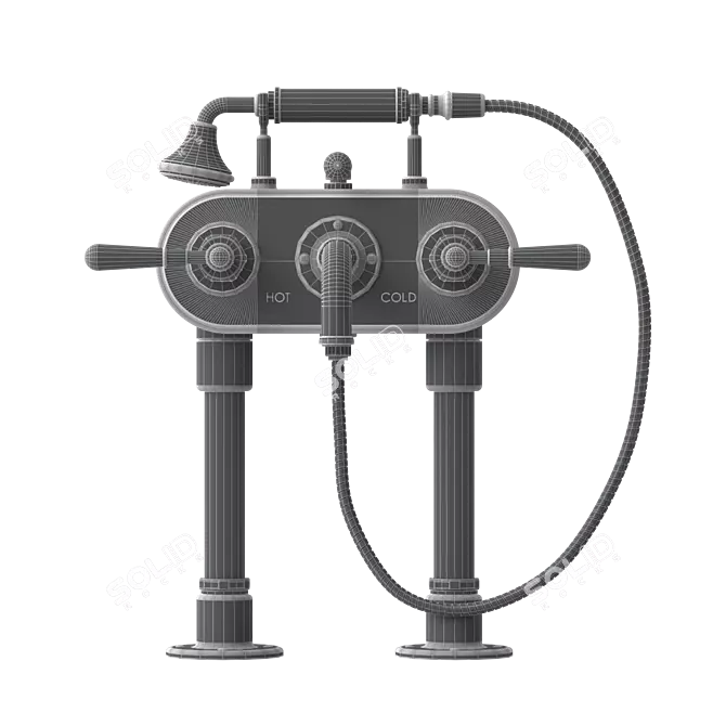 Title: Floor Mount Regulator Mixer 3D model image 4