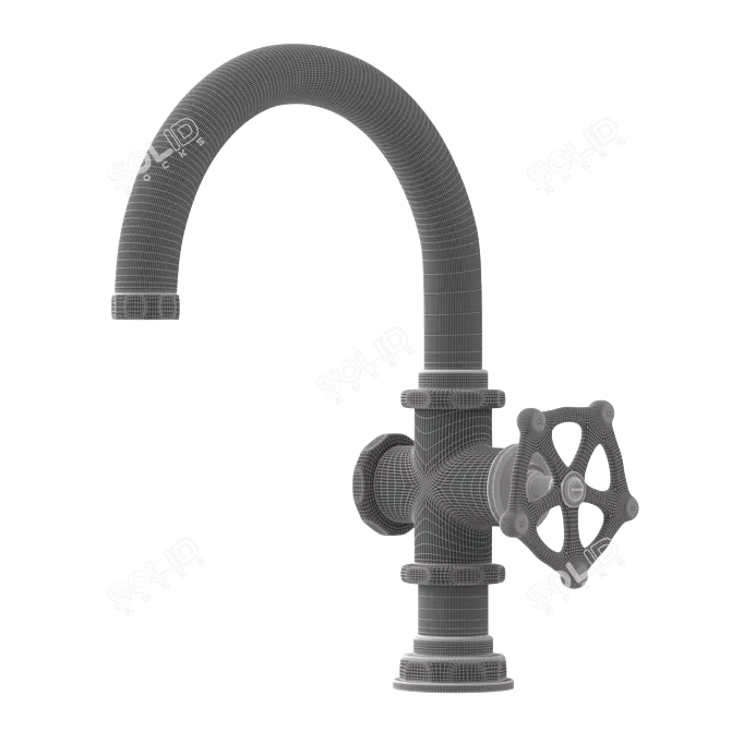 Regulator Gooseneck Lavatory Faucet Black 3D model image 2