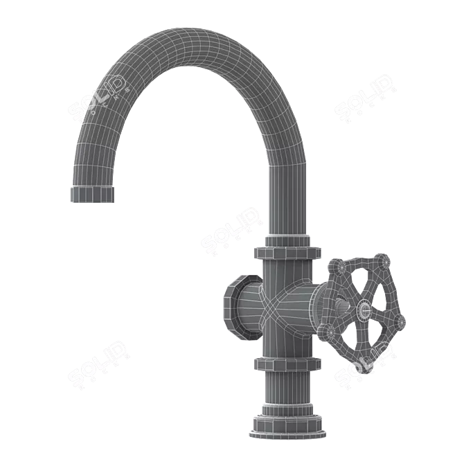 Regulator Gooseneck Lavatory Faucet Black 3D model image 4