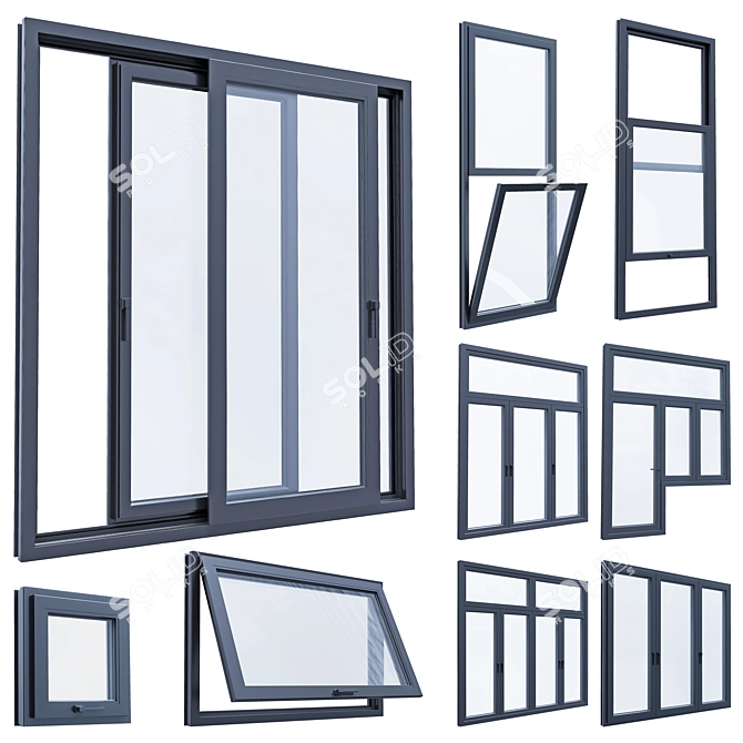 Sleek Modern Windows Upgrade 3D model image 1