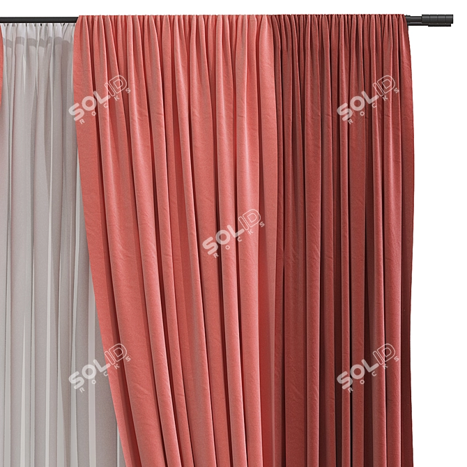 Refined Curtain №363 3D model image 3