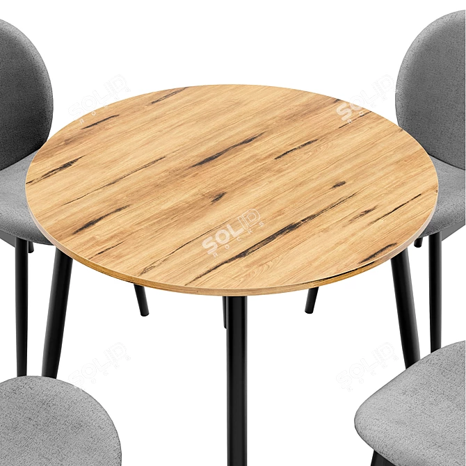 Modern Dining Set Tiole and Uranus 3D model image 2