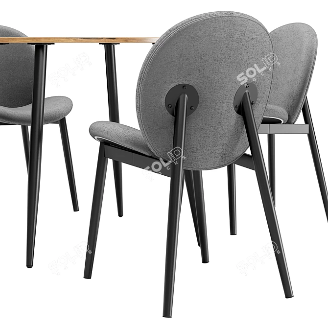 Modern Dining Set Tiole and Uranus 3D model image 4