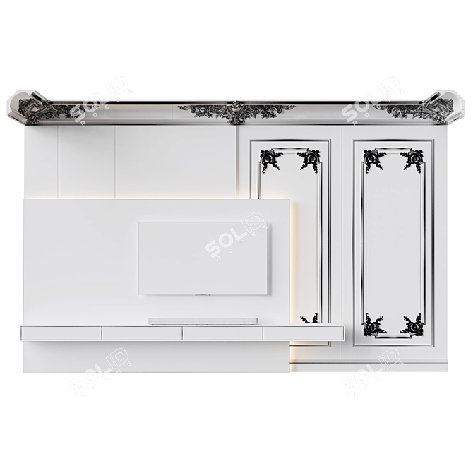  Elegant Embossed Curtain Rod: DK-345 3D model image 4