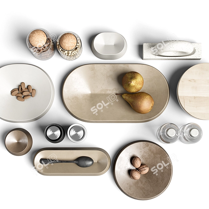 Modern Kitchen Decor Set 14 3D model image 2