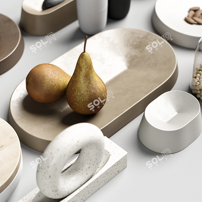 Modern Kitchen Decor Set 14 3D model image 6