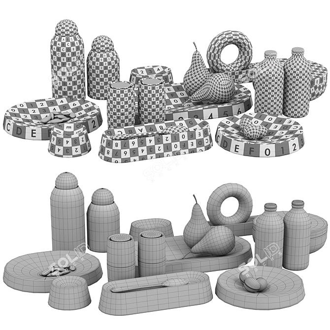 Modern Kitchen Decor Set 14 3D model image 7