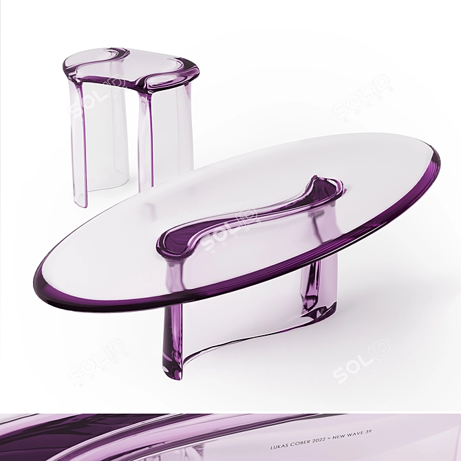 New Wave Resin Stool Table 3D model image 6