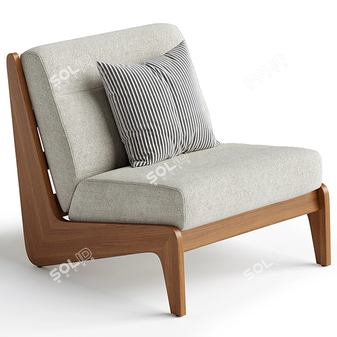 Fletcher Armless Outdoor Chair Natural 3D model image 2