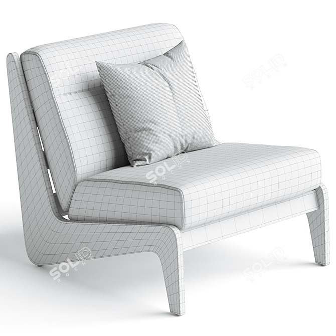 Fletcher Armless Outdoor Chair Natural 3D model image 3