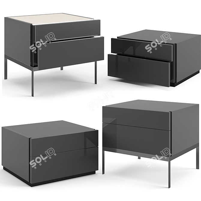 Modern Molteni Night Tables Set 3D model image 1