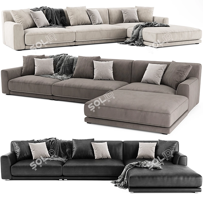 Modern Poliform Paris Seoul Sofa 3D model image 1