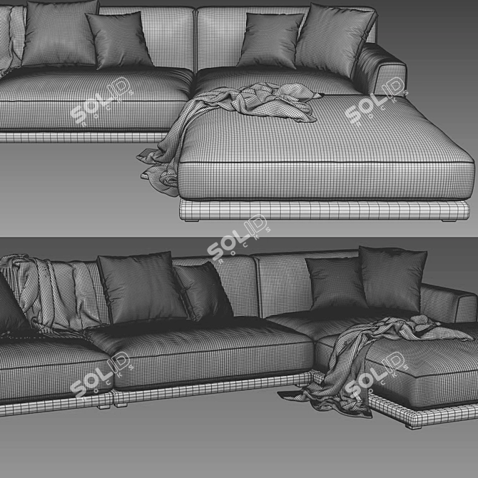 Modern Poliform Paris Seoul Sofa 3D model image 5