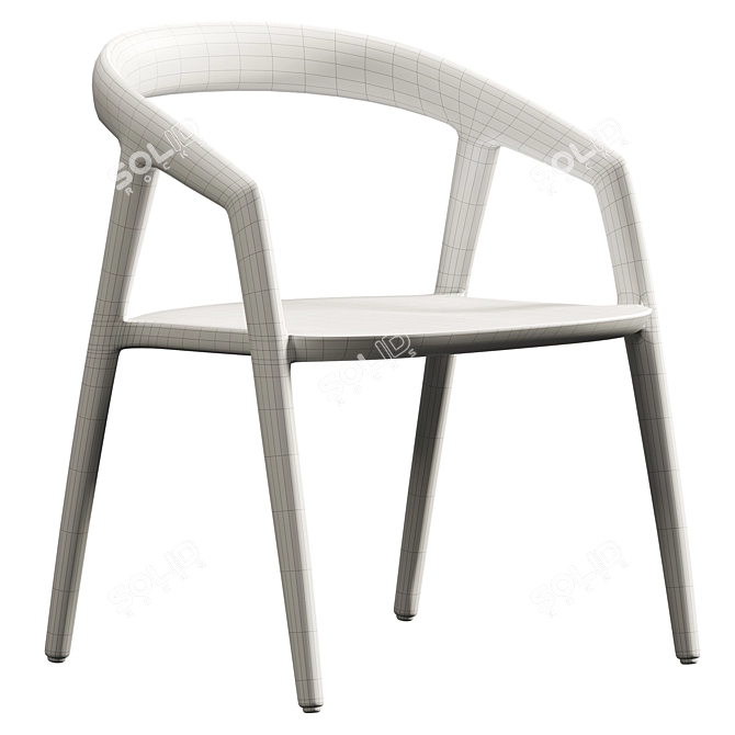 Minimalist Ash Dining Chair 3D model image 2