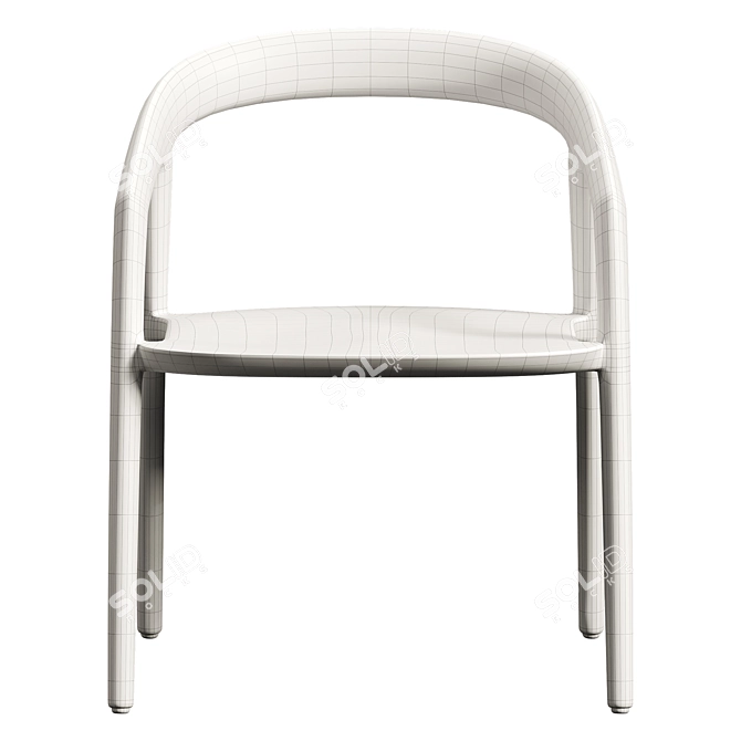 Minimalist Ash Dining Chair 3D model image 4