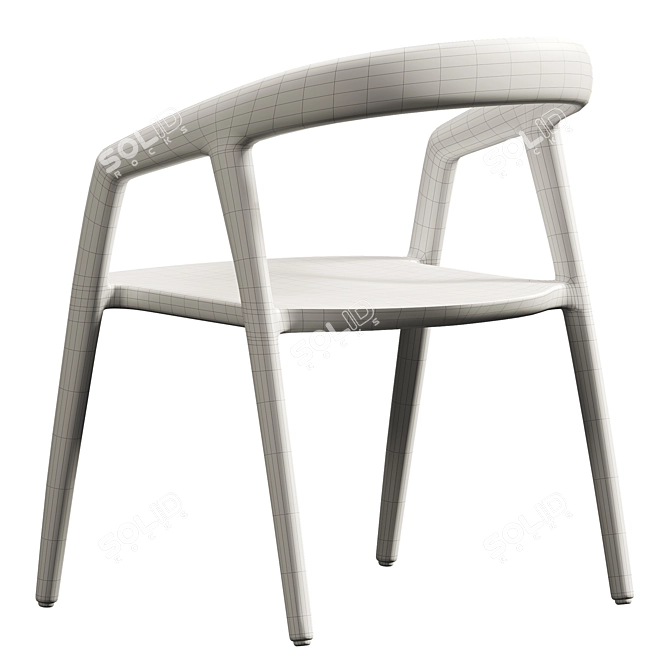 Minimalist Ash Dining Chair 3D model image 6