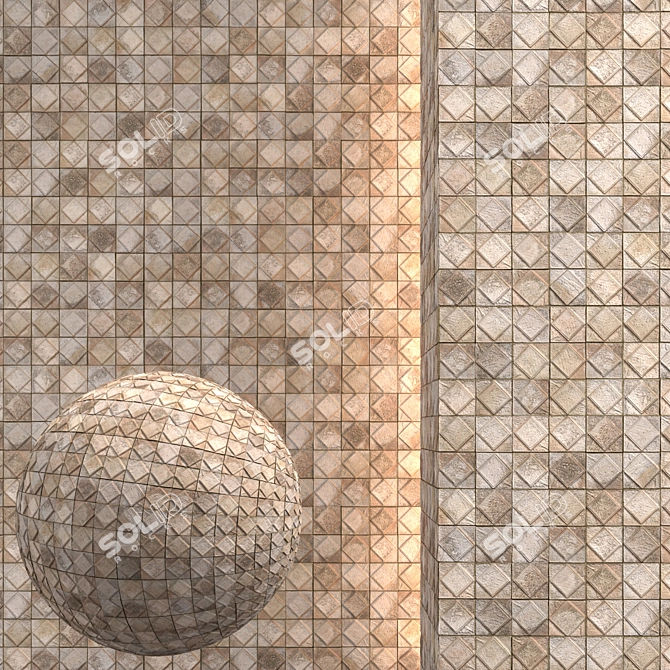 Sleek Seamless Tile Texture Kit 3D model image 1