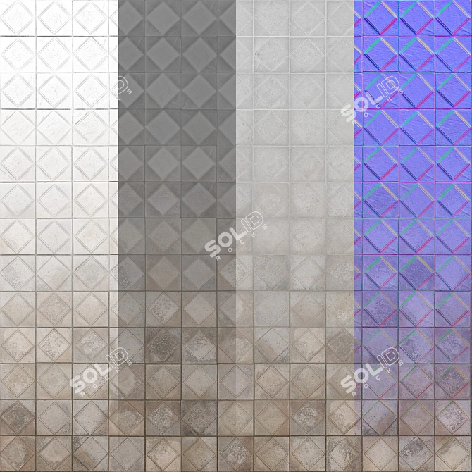 Sleek Seamless Tile Texture Kit 3D model image 2