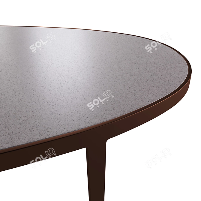 Elegant Metal and Stone Coffee Table 3D model image 5