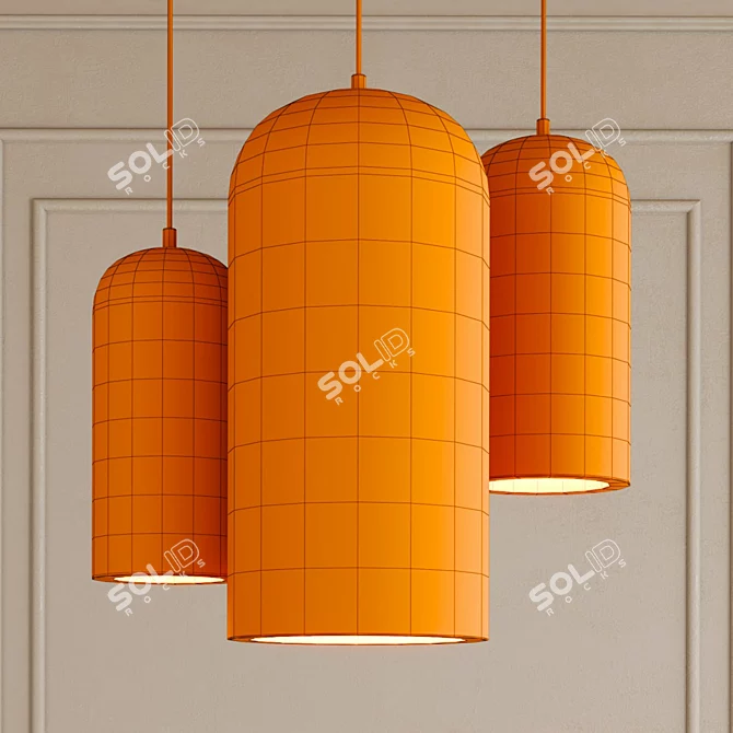 Modern Concrete Pendant Light 3D model image 3