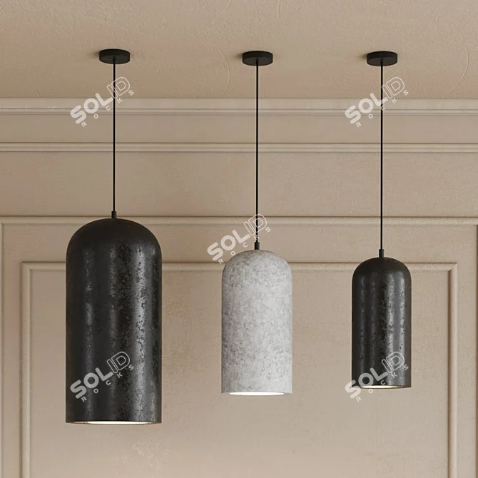 Modern Concrete Pendant Light 3D model image 4