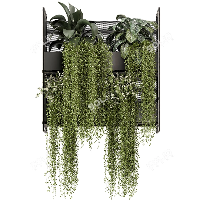 Metal Pot Hanging Plants Set 3D model image 3